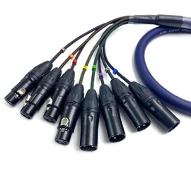 Fupiomeef 3.28ft DB25 to XLR Snake Cable, DB25 Male to 8 Channel XLR 3Pin Balanced Snake Cable 4 Female and 4 Male Highly Shield Analog Audio PVC SnakeCable Patch Bay Interface Modular Wire 1Meter
