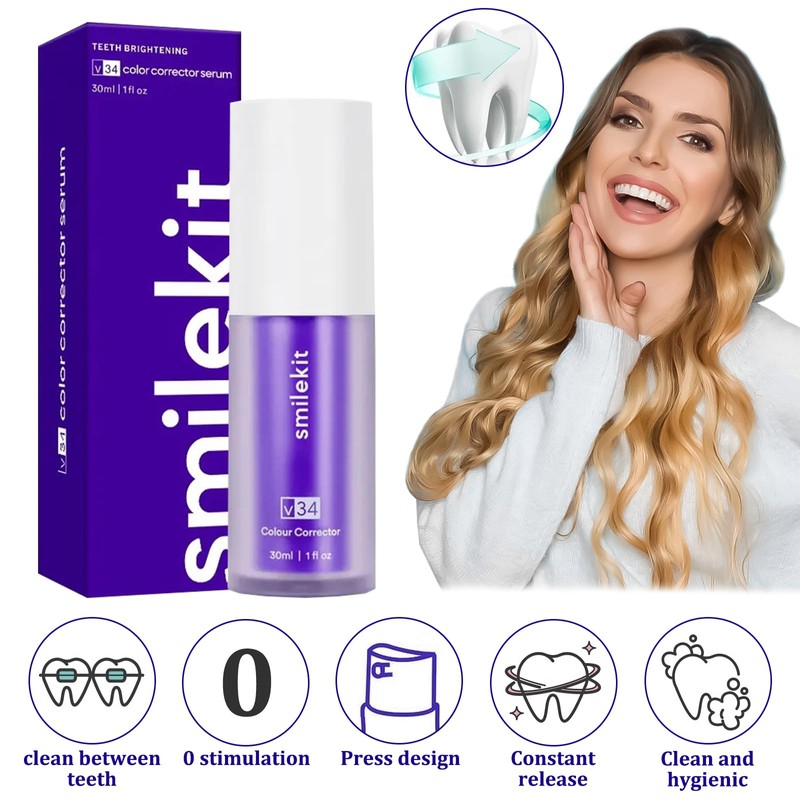Colour Corrector Serum Hi Smile Purple Toothpaste 2 Pieces White