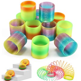 12 Pack Magic Rainbow Springs | Classic Novelty Colorful Rainbow Toy Assorted Bulk | Birthday Party Favors, Bag Fillers, Gift | Birthday Party Favors, Bag Fillers, Gift for Kids (1 Dozen) (3 Inches)