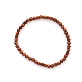 Taddart Minerals Goldfluss Ball Bracelet 4 mm - Trend Jewellery Women Men - Elegant Gemstone Bracelet Handmade - Stylish Accessory Natural Stone Look Minimalist Modern Fashion, 18 centimetres, Rubber