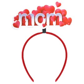 Mothers Day Heart Hairband, Red MOM Headband Gorgeous Hair Band Daily Glitter Hair Accessories for Women