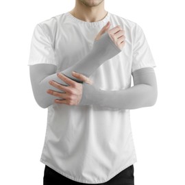 CAPASTEC Arm Cover, UV Protection, Cooling Feel, Arm Sleeve, Finger Type, Sun Protection, UV Protection, Sports, Running, Driving, Bicycle, Cooling, Arm Cover, Gray