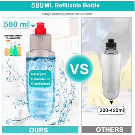 Spray Mop for Floor Cleaning, 600 ml Refillable Bottle, 3 Washable Microfiber Pads