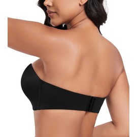 DotVol Women's Wing Design Push Up Bra Strapless Bra Comfort Non-Wired Invisible Wirefree Non-Slip Bra, black, 90B
