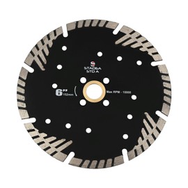 Stadea SBD104K Diamond Saw Blade 6-Inch Continuous Turbo Dry Cutting - Cuts Granite, Quartz, Engineered Stone Fits Grinder, Saw Cutter, 8 MM Segments - Pack of 1