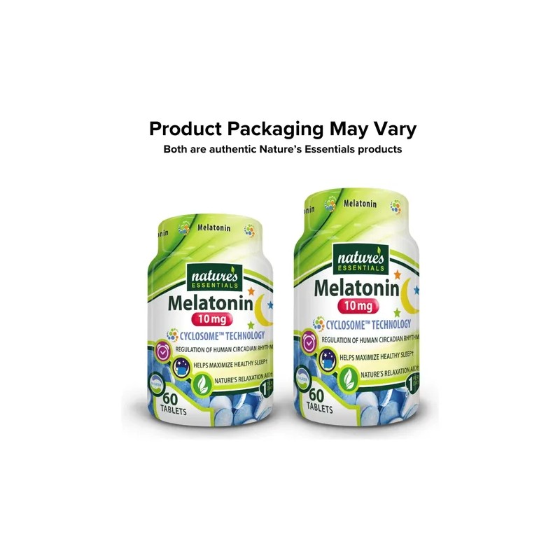 Natures Essentials Melatonina 10mg 2 Frascos 60 Tabletas