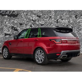 Rvinyl Pillar Post Pre Cut Window Trim Kits in Gloss Black Compatible with Land Rover Range Rover Sport 2014-2021 - Adhesive Backs