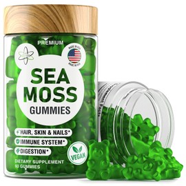 BioVit Sea Moss Gummies - Wildcrafted Irish Sea Moss Gummies for Adults & Kids - Seamoss Gel Gummies with Sea Moss Gel, Bladderwrack & Burdock Root Extract - 60 Vegan Sea Moss Gummies