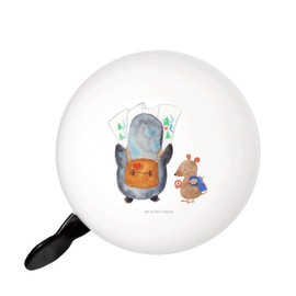 Mr. & Mrs. Panda XL Bicycle Bell Penguin & Mouse Hiker - Gift, Adventurer, Adventure, Road Trip, Mountain Bike, Bicycle Bell, Excursion, Motif