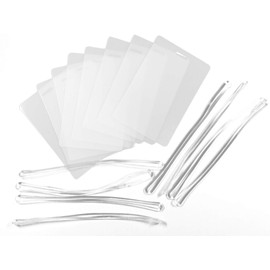 Heat Activated Laminating Pouches 2-1/2 x 4-1/4 inch 10 mil (64mm x 108mm x 250 microns) with slot short side including 6-inch attachment Loops [25 of each] Luggage Tag size Clear Gloss