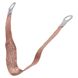 6 Flat Copper Braided Connecting Wires 9.8ft Round Hole Ground Strap for High Voltage Equipment, Leads and Security Shields