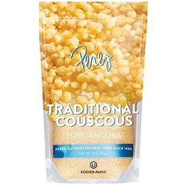 Traditional Couscous (16 Oz x 6 Pack) - Pure Semolina Couscous Plain Ground Pasta - Made from Crushed Durum Hard Wheat - Zero Cholesterol, U Kosher & Non-GMO - Resealable Packaging
