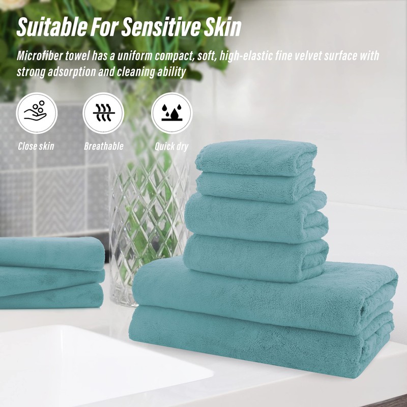 MOONQUEEN Ultra Soft Towel Set-Quick Drying - 2 Bath Towels