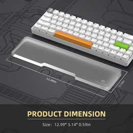 SELORSS Acrylic Keyboard Wrist Rest - Compact 60% Keyboard- Mechanical Keyboards Ergonomic Palm Rest for Computer Keyboard,Anti-Slip Base,Wrist Pad for Laptop,Office & Home-Easy Typing