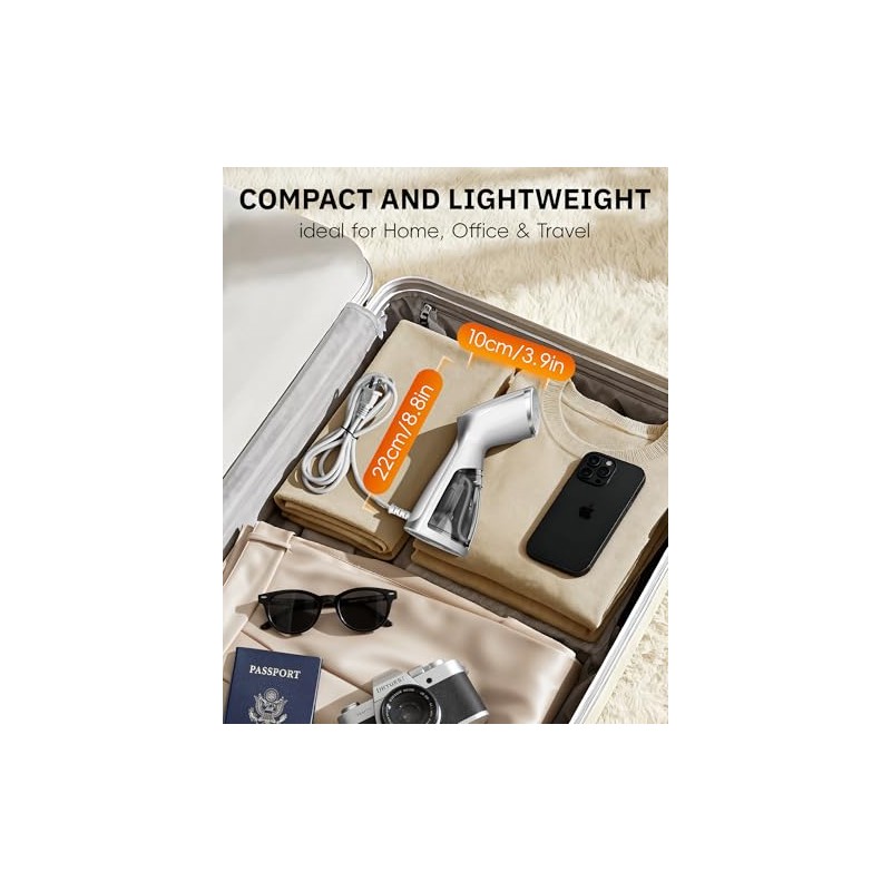 Portable Travel Handheld Clothes Steamer - 1000W Quick Wrinkle Remover
