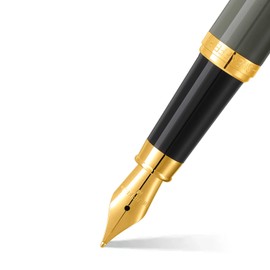 Sheaffer VFM 9427 Glossy Light Gray Fountain Pen With PVD Gold Tone Trim | Medium Nib | Premium Gray Pen