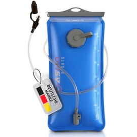 SASMO® Trinkblase 3l mit 2 Öffnungen | materialverstärkte,reißfeste Wasserblase 3l | Trinkblase 3 Liter mit Trinkschlauch, extralang - 100cm | für Wandern & Outdoorsport