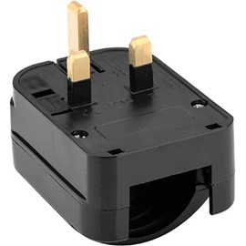 iSeventy9 Grounded Schuko European Two Pin to UK Three Pin Converter Mains Plug 13A Black