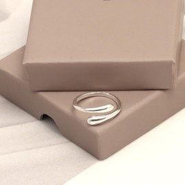 Charmsy 925 Sterling Silver Teardrop Toe Ring for Women | Minimalist Hypoallergenic Open Adjustable Band Ring | Summer Beach Bare Foot Jewelry