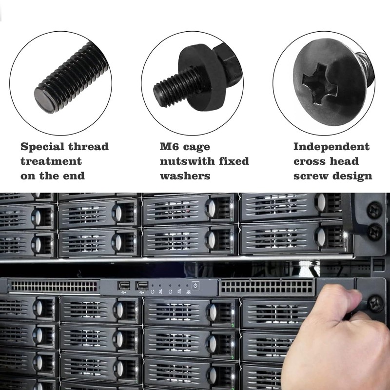 Nivithi SR620 M6 x 20 Screws + Cage Nuts -