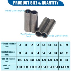 VATEICO 100PCS Double Copper Barrel Crimp Sleeves,Barrel Copper Sleeves Wire Rope Fishing Crimp Sleeves Fishing Line Tube Connector Mono Leader Crimps (Inside Dia 1.8mm - 100pcs)