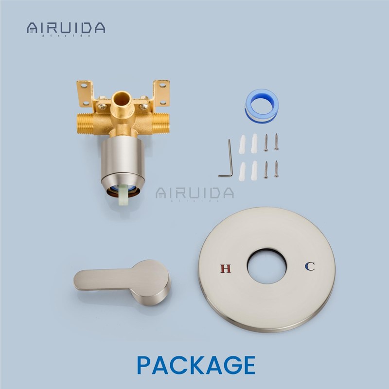Airuida Round Single-Function Shower Handle Valve Trim Kit Shower Valves