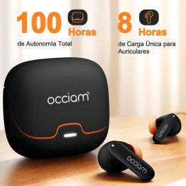 Audfonos Inalmbricos Bluetooth Occiam S36 In Ears, Color Negro - 100 Horas De Reproduccin Total, Drivers De 13mm Para Sonido Hifi, 45ms De Latencia...