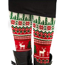 Sipaya Christmas Costumes for Women 2023 Gifts Reindeer Christmas Tree Christmas Party Leggings Stretchy Tights L