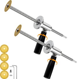 Inside Pipe Cutter for PVC Pipe, 2Pcs Pipe Cutter Tool Set with Diamond Grit Cutting Wheel and Handle, 7in Adjustable Cutting Depth, 1/4in Hex Shank Fit for Impact Drivers and Drills