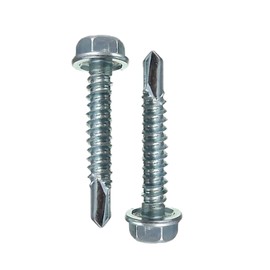 DOJA Industrial Hexagon Drilling Screws 6.3 x 30 mm Pack 100 Trapezoidal Sheet Metal Self-Tapping Screws Drilling Screws with Hex Head Self Tapping Screws without Sealing Disc