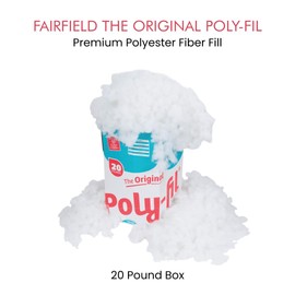 Fairfield The Original Poly-Fil, Premium Polyester Fiber Fill, Soft Pillow Stuffing, Stuffing for Stuffed Animals, Toys, Cloud Decorations, and More, Machine-Washable Poly-Fil Fiber Fill, 20 lbs. Box