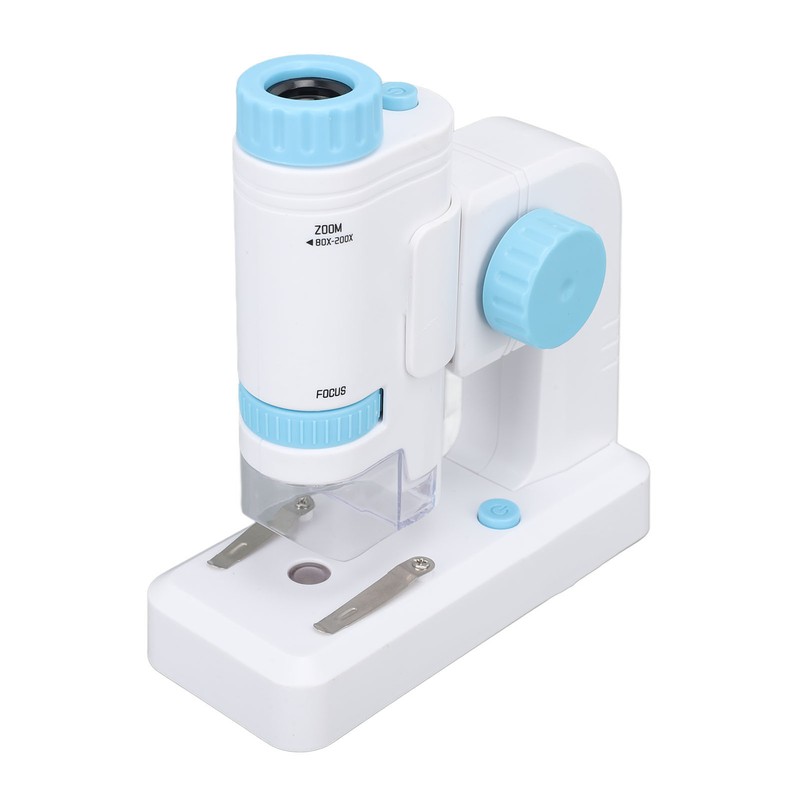 80X‑200X Kids Microscope with 12PCS Slides 2 in 1 LED