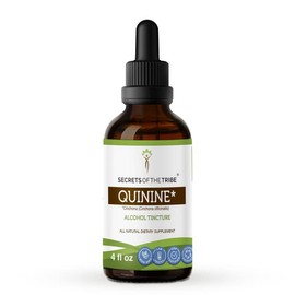 Secrets of the Tribe Quinine Tincture Alcohol Extract, High-Potency Herbal Drops, Tincture Made from Wildcrafted Cinchona Cinchona officinalis Promotes Muscle Relaxation 4 oz
