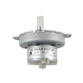 CHANCS Slow Synchrome Motor DC 12V JS-50 15RPM D-Shaft CW/CCW Metal Electric Motor Outboard Gearbox