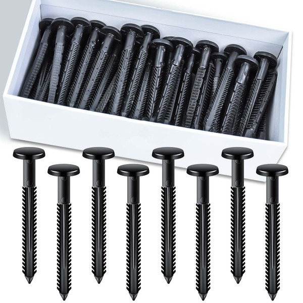60Pcs 3 Inch Vinyl Shutter Fasteners, Black Window Shutter Panel