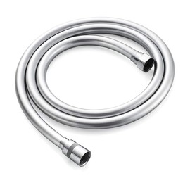 GRIFEMA G852-20 PVC Smooth Shower Hose 2m / 79 inch, Replacement Shower Pipe with Brass Connections, Flexible Anti-Twist, Silver