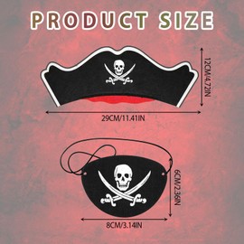 FUIPVGI Kids Pirate Accessories, 6 Pcs Pirate Hat Pirate Headband 6 Pcs Pirate Eye Patch Eye Masks with 10 Sheets Pirate Tattoo Stickers, Kids Pirate Costume for Pirate Themed Party Cosplay (22 Pcs)