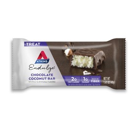 Atkins Endulge Chocolate Coconut Bar, Dessert Favorite, High in Fiber, 1g Sugar, 10 Count