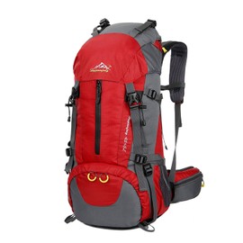 Hiking Backpack, Esup 50L Multipurpose Mountaineering Backpack with rain cover 45l+5l Travel Camping Backpack (Red-50L)