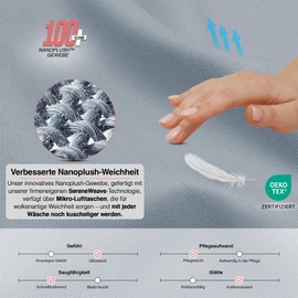 LYMA Bedding Fitted Sheet Set, Oeko-Tex Certified, Double Brushed Nanoplush Fabric Bed Sheet, Ultra Soft Breathable Fitted Sheet for Mattress Height up to 35 cm (Light Grey, (90 x 200 + 35 cm))