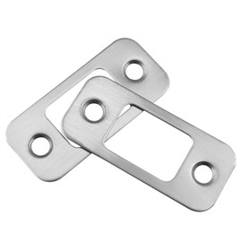 FINBe Corner Deadbolt Strike Plate Round Corner Deadbolt Strike Plate 1” x 2-1/4” Door Strike Plate with 8 Screws and 4PCS