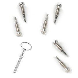 JAMMY 2mm x 1.4mm x 7.5mm 6pcs Stainless Steel Eyeglass Hinge Screw Glasses Replacement Part - Optical Spring Insert Eye Wear Specs Repair Screw in Temple Joint Spectacles Bracket, Silvery