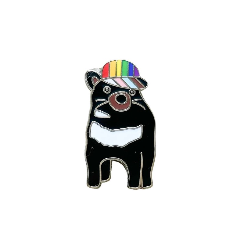 Red Parka Enamel Pin - Pride Tasmanian Devil