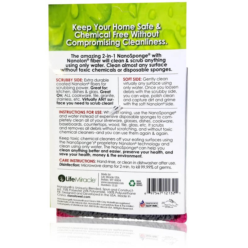 Nano Sponge Cleaning Sponges. Supersized Everyday Heavy Duty Household Kitchen