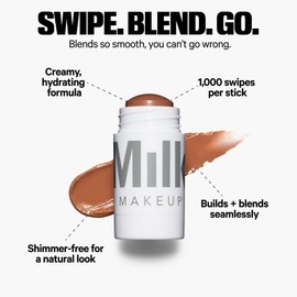 Milk Makeup Matte Bronzer – Buildable Cream Bronzer Stick with Mango Butter + Apricot Oil – Hydrating, Multi-Use Formula for a Sunkissed Glow – Blaze, 0.19 oz