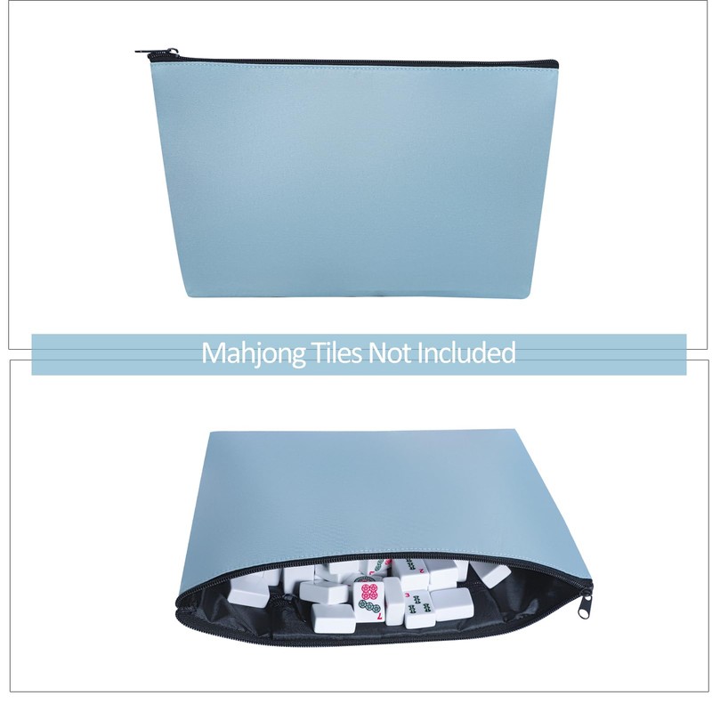 Empty Mahjong Bag(Blue) with A Mahjong Tile Bag And A