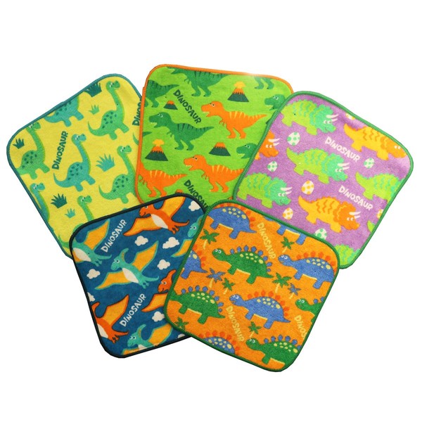 Marushin 0165008600 Mini Towel, Set of 5, Piccolino Naughty Dinosaurs