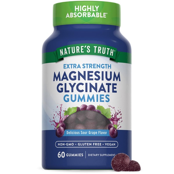 Nature's Truth Magnesium Glycinate Gummies | 60 Count | Sour