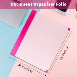 Expanding File Folder Organizer–Document Organizer with Pockets & Label for Office, School, or Home, Important Papers & Essentials Storage, in Case I Go Missing Binder（2" Thick,Pink）