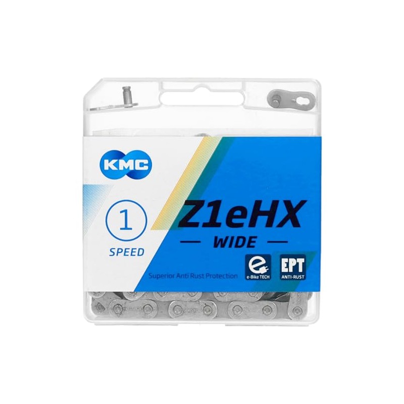 KMC Unisex's Z1ehx Wide Chain, Grey, 1/2" x 1/8"